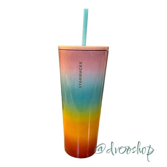 Starbucks Limited Edition 2019 RARE Rainbow 24oz Stainless Steel Tumbler NWT - Picture 1 of 6